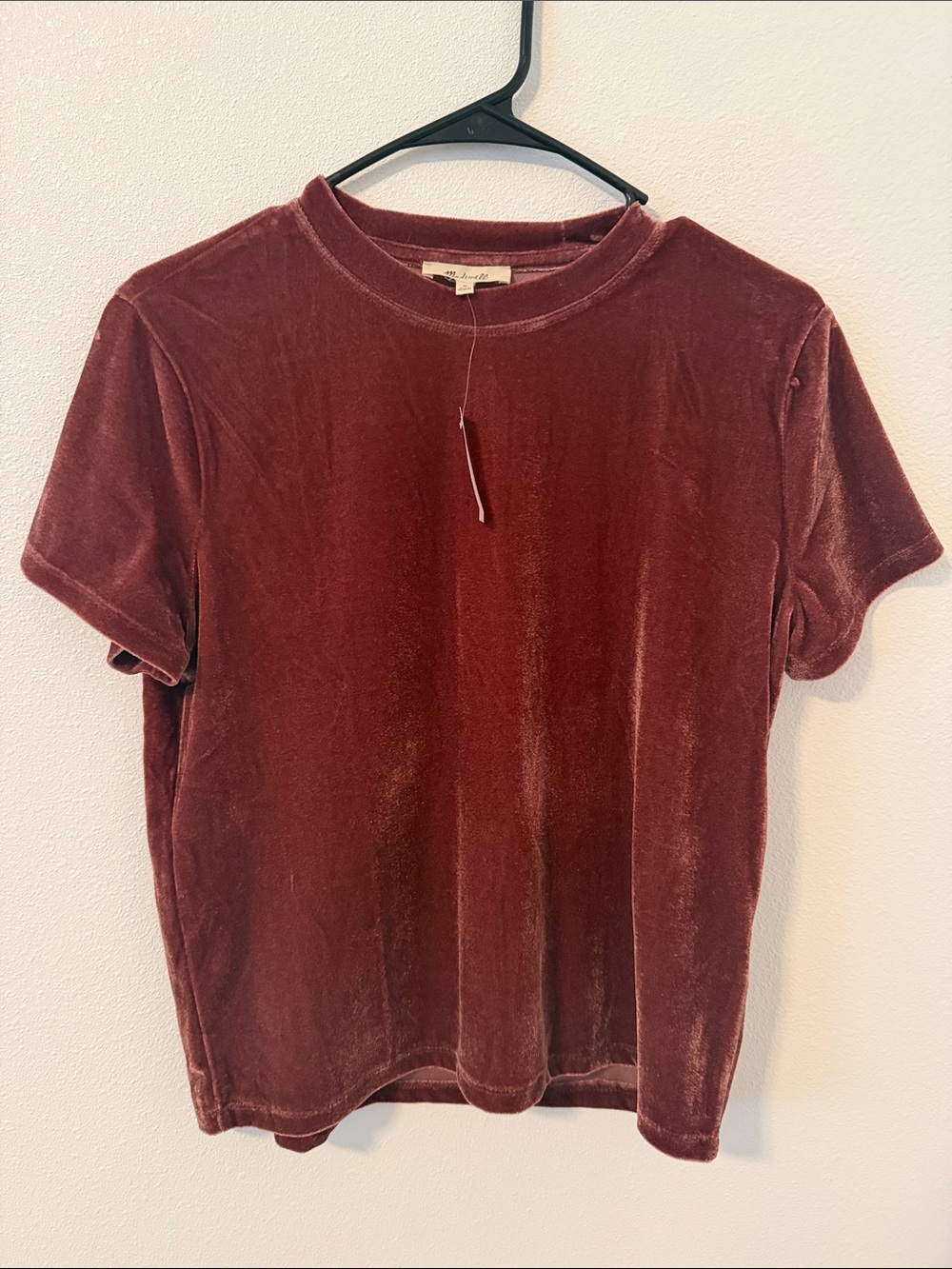 Madewell Velvet Short Sleeve Tee - Wine